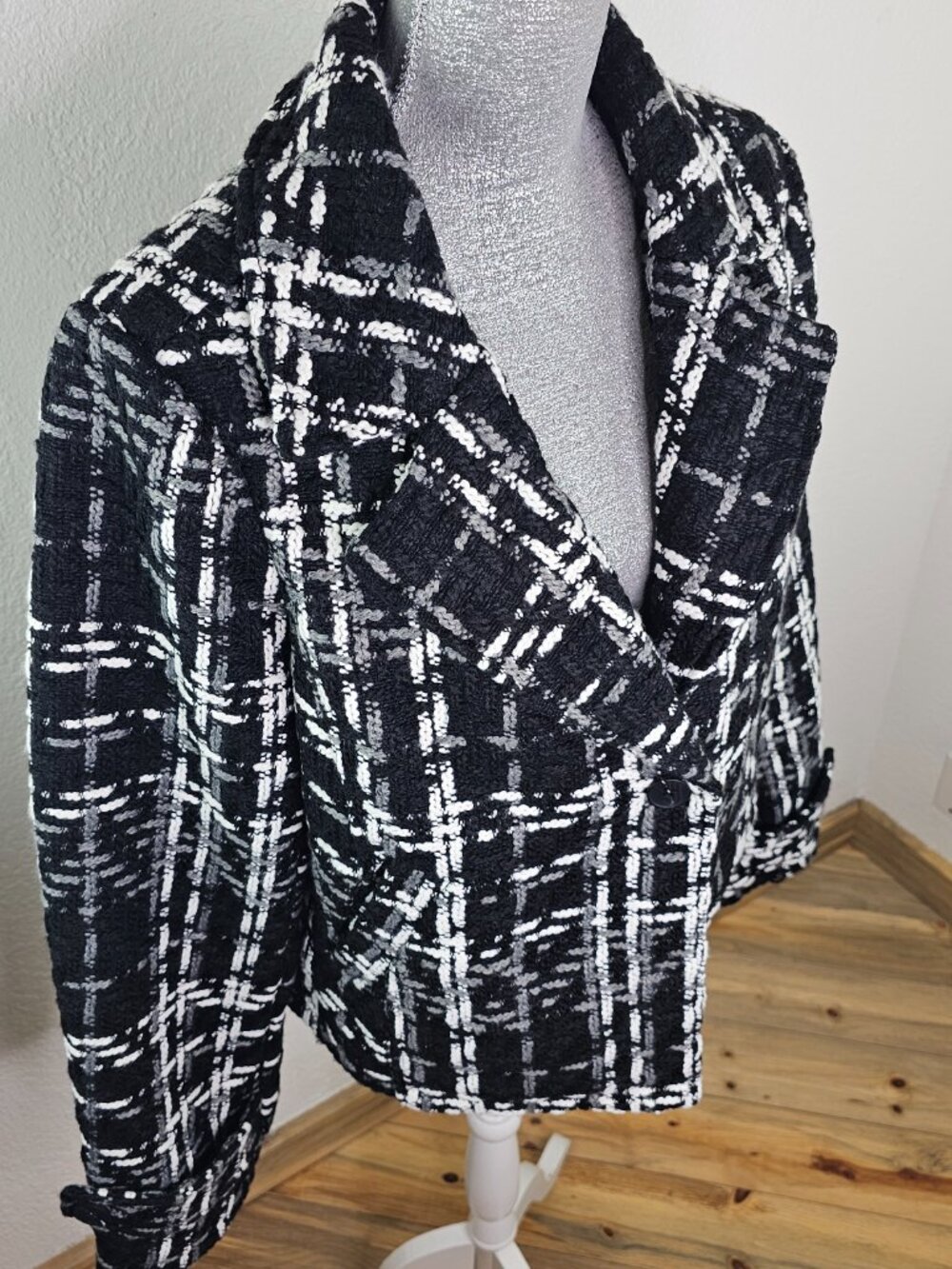 Fashion Nova Lady Like Cropped Tweed Coat